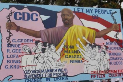 A George Weah campaign poster in 2005.(file Photo)