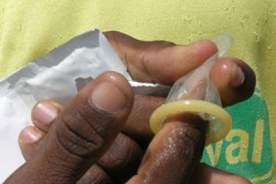 Condom-use demonstration (file photo).