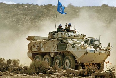 UN peacekeepers patrolled the Ethiopian-Eritrean border after their 1998 to 2000 war.