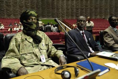 Rebel movment representatives during the inaugural session of the Darfur peace talks (file photo)
