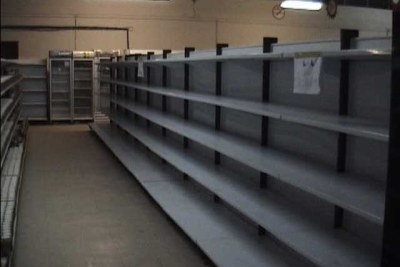 Empty store shelves in 2008 (file photo).