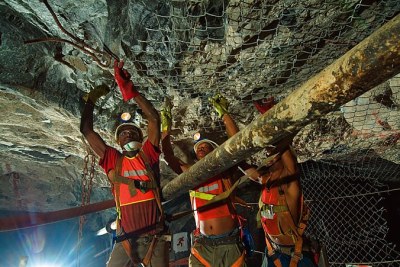 Miners at work at Harmony's Elandsrand mine (file photo).
