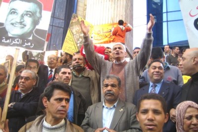 Des manifestants de l'opposition égyptiennes.