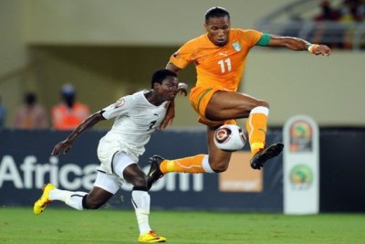 Didier Drougba of Cote d'Ivoire, Africa's top-ranked team, maintains possession of the ball (file photo).