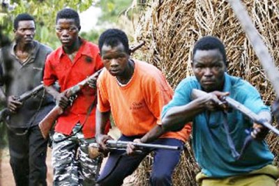 Des hommes armés en plein entraînement dans les forêts à l'Est du Congo, précisément au Nord-Kivu.
