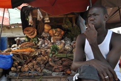 A vendor in Abidjan.