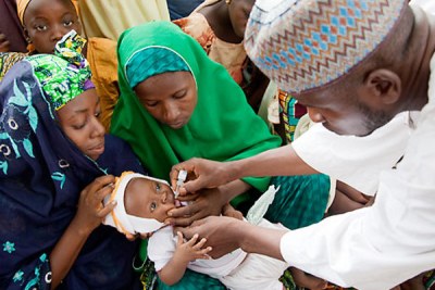 Vaccinating against polio in Nigeria, one of the three countries in the world in which it is still endemic, but where progress towards eradicating it is being made.