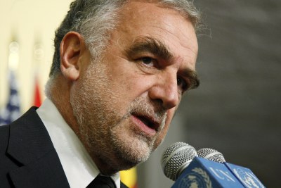 Luis Moreno-Ocampo, Prosecutor of the International Criminal Court (ICC), briefs the press on the situation in the Sudan.