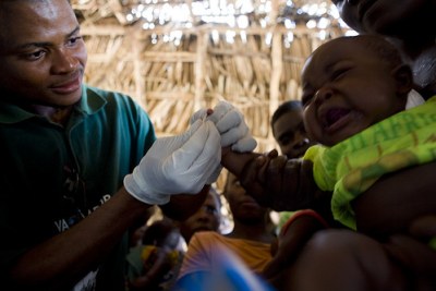Malaria testing in Ibo in Mozambique.