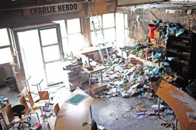 Charlie Hebdo offices after a firebomb attack (file photo).