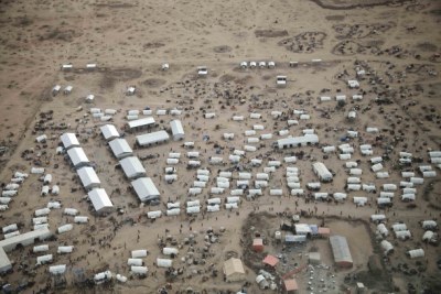 Transit centre of a refugee camp