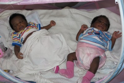 Newborn twins at a clinic in the capital of the Democratic Republic of Congo, Kinshasa.