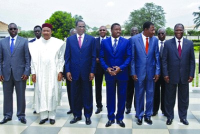 Les chefs d'etats de l'UEMOA à Lomé.