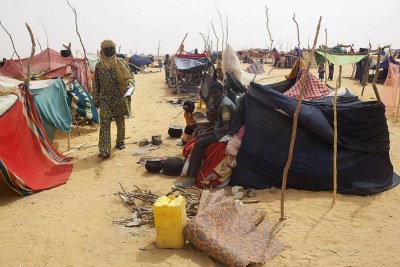 Malian refugees near the country's border with Niger.