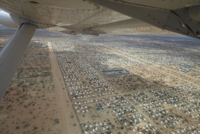 An aerial view of the world's largest refugee camp, Dadaab.