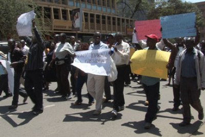 Striking teachers (file photo): Teachers issue government with ultimatum over their dues.