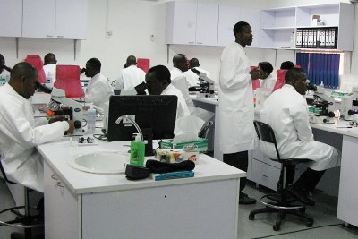 Nigerian lab technicians.
