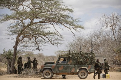A.U. forces advancing on Al Shabaab in Kismayu.