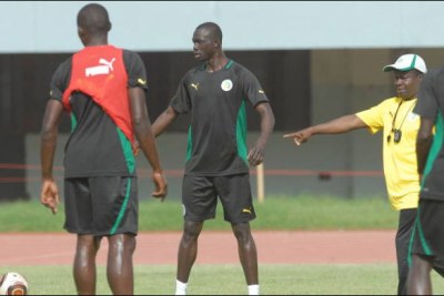 L'équipe nationale du Sénégal à l'entrainement
