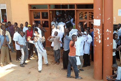 Mulago medical students demonstrate