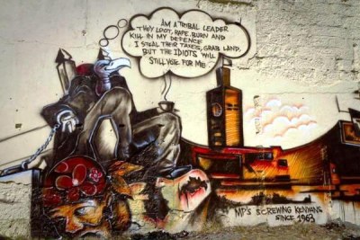 Graffiti by the political activist group MaVulture