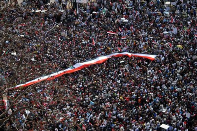 Protesters in Tahrir Square, 1 April 2011. Some of the protesters also gathered in Tahrir Square over the weekend.
