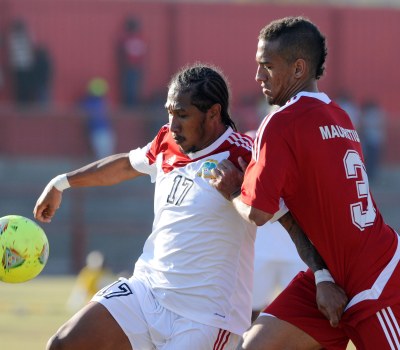 Mauritius and Seychelles contesting the Cosafa Cup At The 2013 Tournament in Zambia