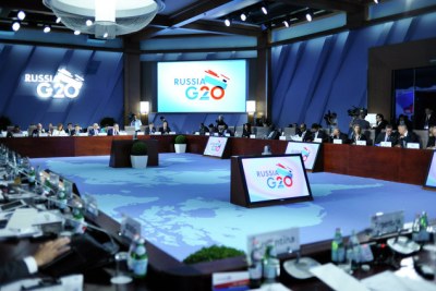 The G20 summit in Russia.