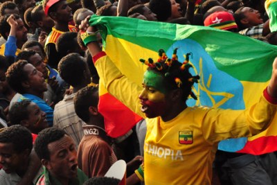 Ethiopian soccer fans.