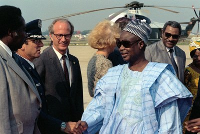 Ahmadou Ahidjo, 1er président du Cameroun en visite à Washington, DC.