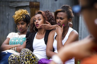 Teenagers discussing sex at a youth group during the International Family Planning Conference in Addis Ababa, Ethiopia.