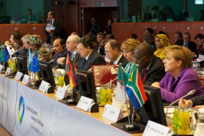 The first plenary session of the EU-AU Summit in Brussels.