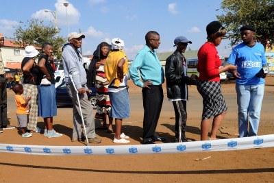 Voters wait to cast their ballots in troubled Bekkersdal on the West Rand.