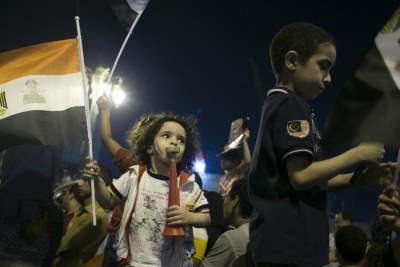 Célébration de la victoire d'Al Sissi à la place Tahrir en Egypte.