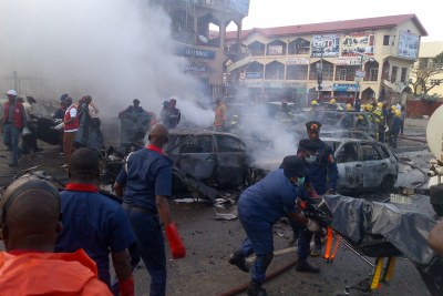 An explosion at Maiduguri Market (file photo).