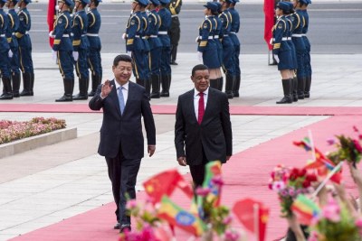 Chinese President Xi Jinping and Ethiopian President Mulatu Teshome (file photo).