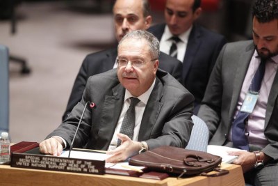 Le chef de la Mission d’appui des Nations Unies (MANUL), Tarek Mitri, au Conseil de sécurité.