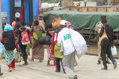 Rapatriement volontaire des refugiés Angolais vivant en RDC le 19/08/2014 à Kinshasa.