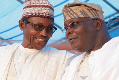 Former Vice President and chieftain of All Progressives Congress  Atiku Abubakar and former military Head of State and chieftain of APC, General Muhammadu Buhari.