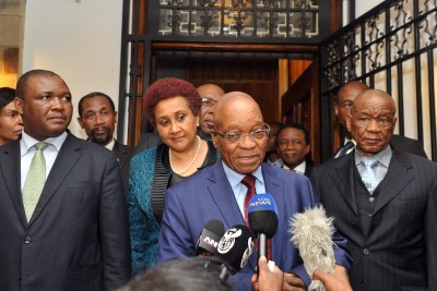 Préident Jacob Zuma en conférence de presse.