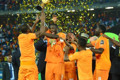 Ivory Coast celebrate their victory at the 2015 AFCON