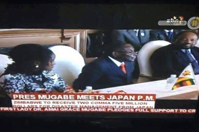 President Mugabe held state level meetings with Japanese officials while his daughter, Bona, sat through the process.