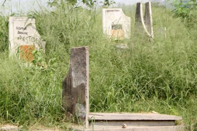Des tombes au cimetière de Kintambo le 4/06/2012 dans la commune de Ngaliema à Kinshasa.
