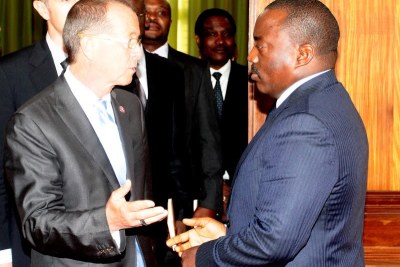 Le Président Joseph Kabila et Martin Kobler, Représentant spécial du Secrétaire général de l’Onu pour la RDC lors de consultations
