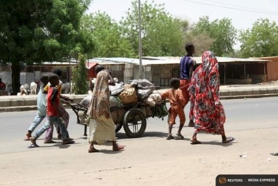 People flee from Boko Haram attacks in Maiduguri in Borno State (file photo).