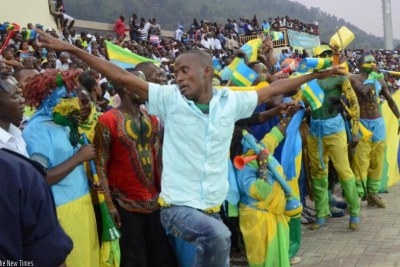Rwanda's Amavubi fans at Umuganda Stadium in Rubavu District.