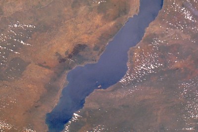 Lake Malawi, also known as Lake Nyasa in Tanzania and Lago Niassa in Mozambique's  view from orbit. The lake is at the centre of a fierce dispute between Malawi and Tanzania (file photo).
