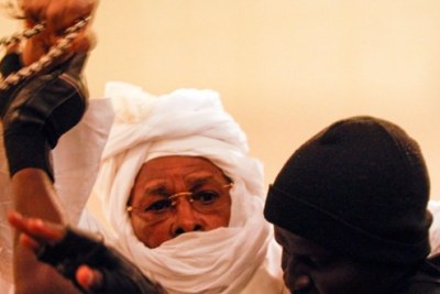 Hisséné Habré au cours de son procès à Dakar