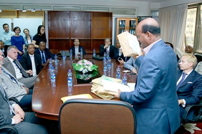 A bid meeting for a stake in the Imperial Ethiopian Tobacco Monopoly.