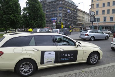 An Uber taxi. The firm says it offers the cheapest transport fares.